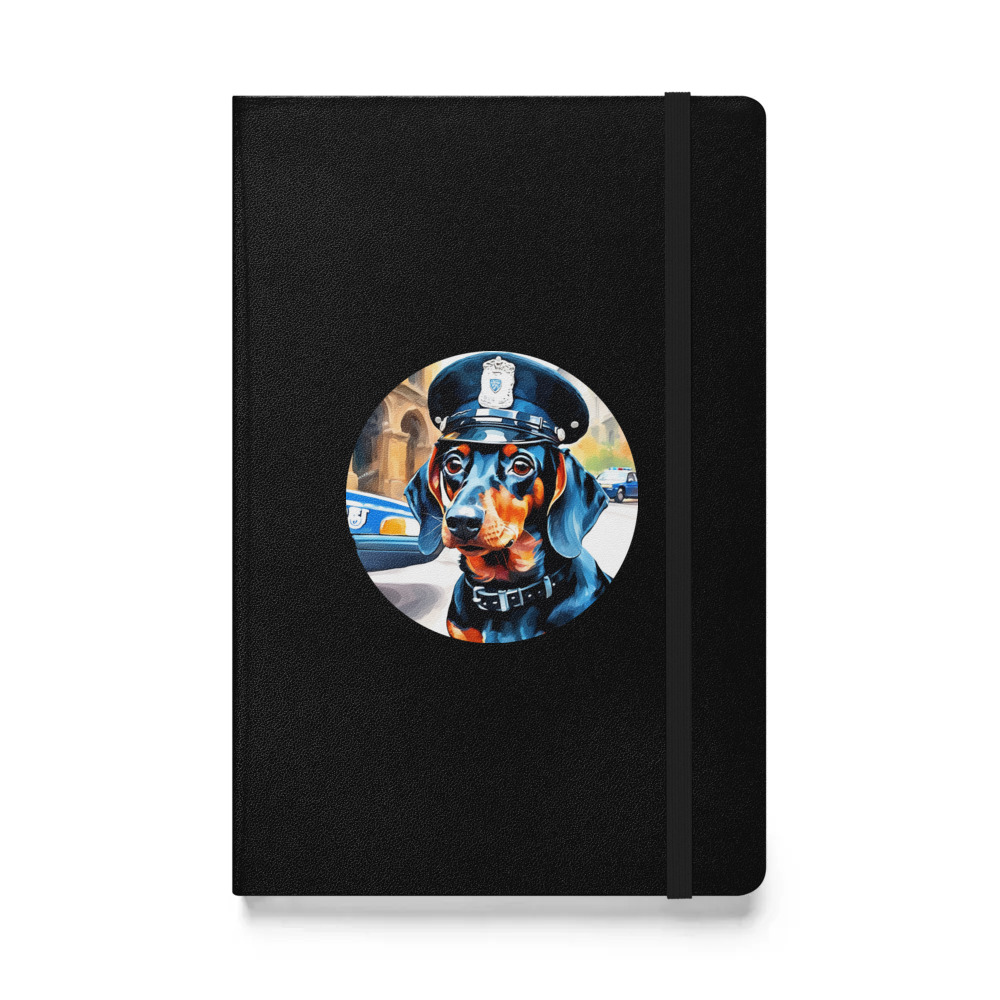 PugMug Custom Black Dachshund Hardcover Bound Notebook