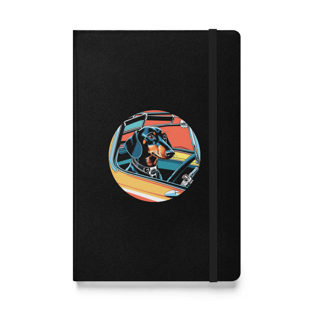 PugMug Custom Black Dachshund Hardcover Bound Notebook