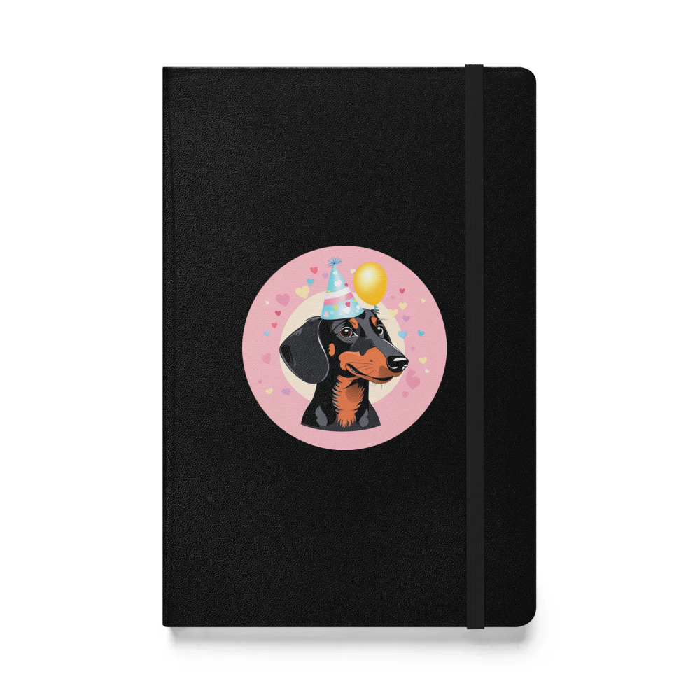 PugMug Custom Black Dachshund Hardcover Bound Notebook