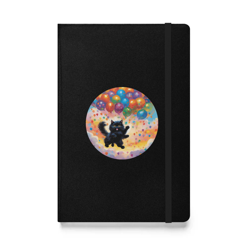 PugMug Custom Black Persian Cat Hardcover Bound Notebook