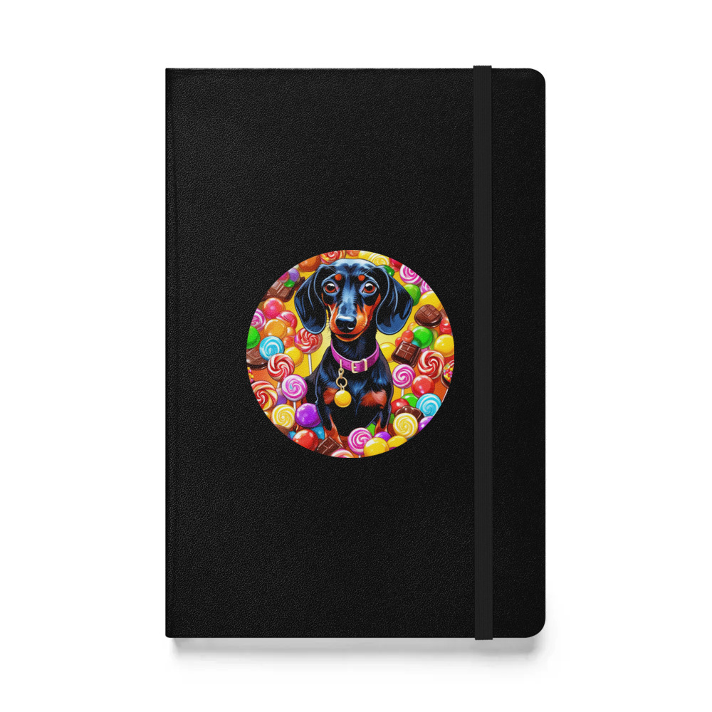 PugMug Custom Black Dachshund Hardcover Bound Notebook