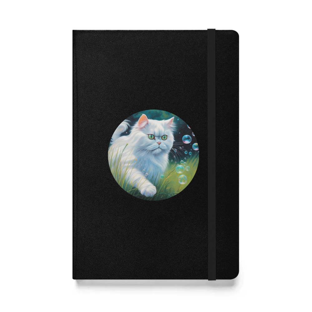PugMug Custom White Persian Cat Hardcover Bound Notebook