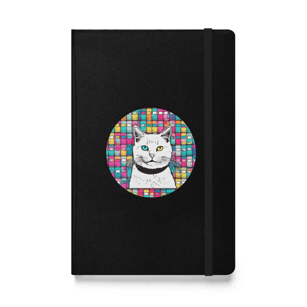 PugMug Custom White Companion Cat Hardcover Bound Notebook