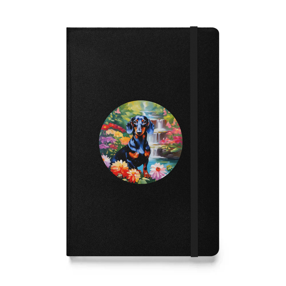 PugMug Custom Black Dachshund Hardcover Bound Notebook