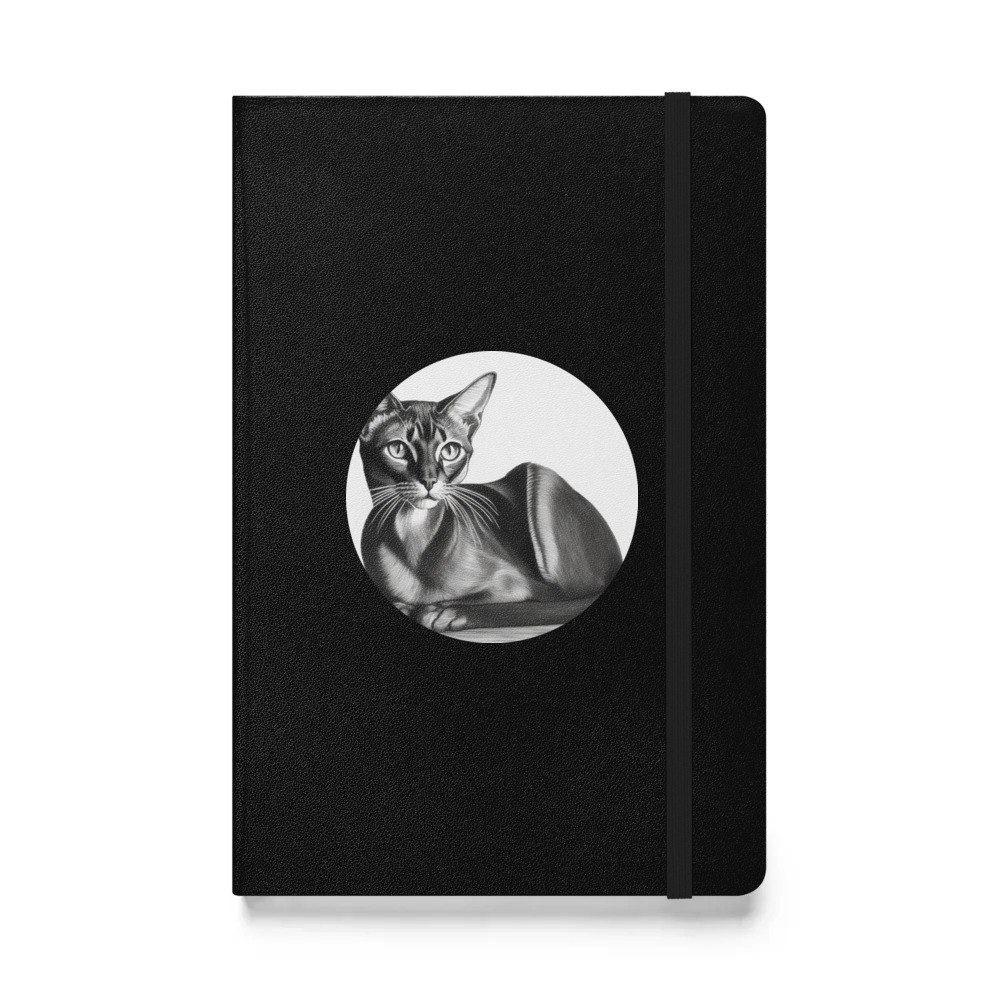 PugMug Custom Black Abyssinian Cat Hardcover Bound Notebook