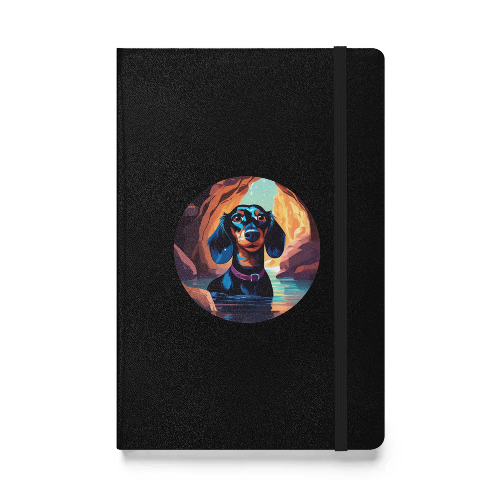 PugMug Custom Black Dachshund Hardcover Bound Notebook