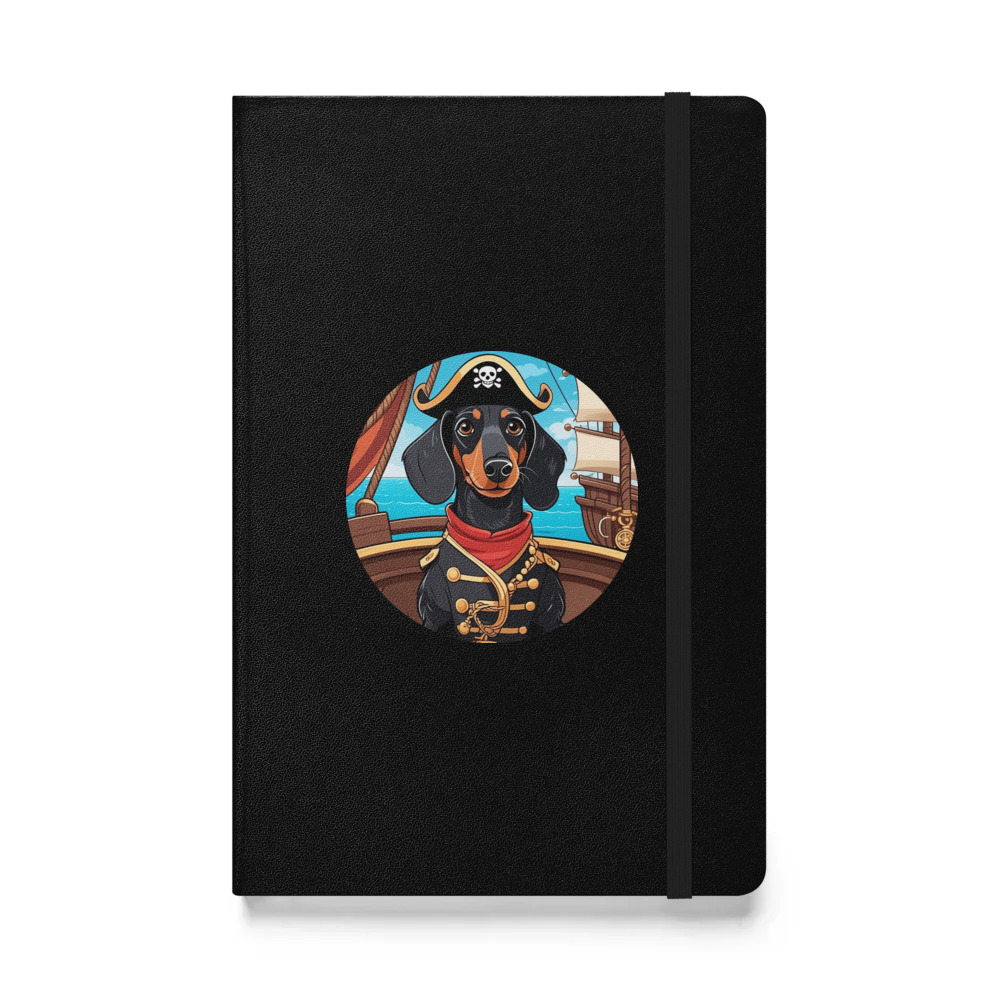 PugMug Custom Black Dachshund Hardcover Bound Notebook