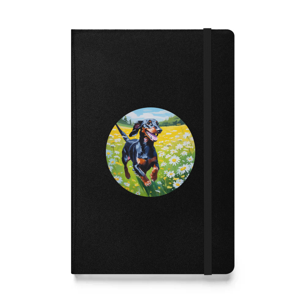PugMug Custom Black Dachshund Hardcover Bound Notebook