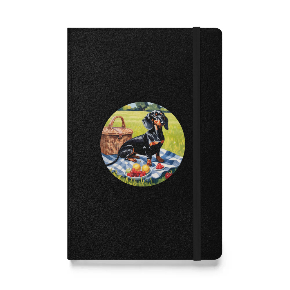 PugMug Custom Black Dachshund Hardcover Bound Notebook