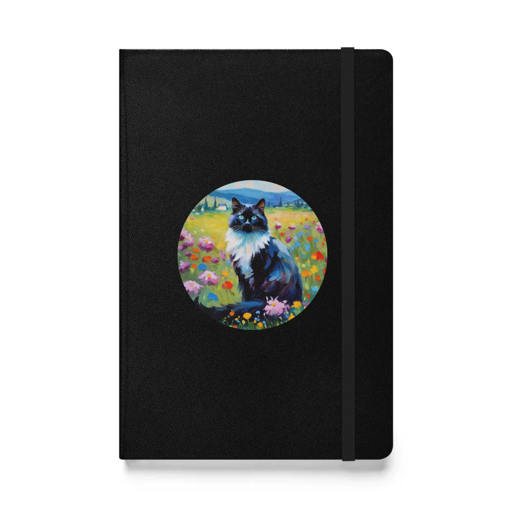 PugMug Custom Black Ragdoll Cat Hardcover Bound Notebook
