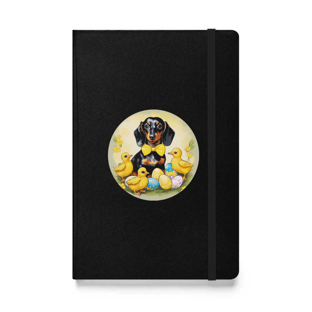 PugMug Custom Black Dachshund Hardcover Bound Notebook