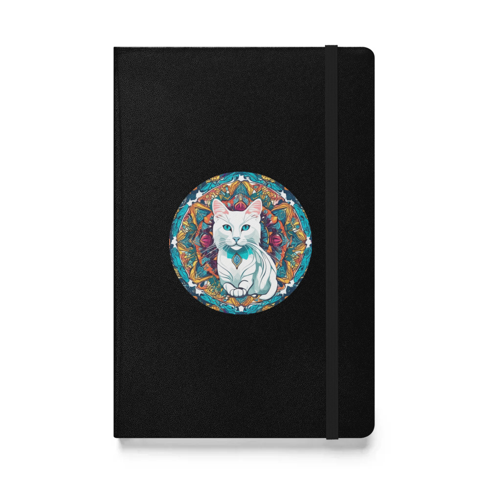 PugMug Custom White Companion Cat Hardcover Bound Notebook