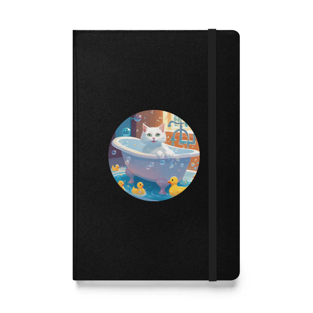 PugMug Custom White Companion Cat Hardcover Bound Notebook
