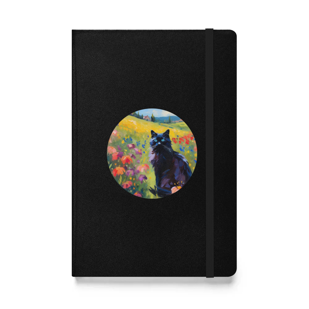 PugMug Custom Black Ragdoll Cat Hardcover Bound Notebook