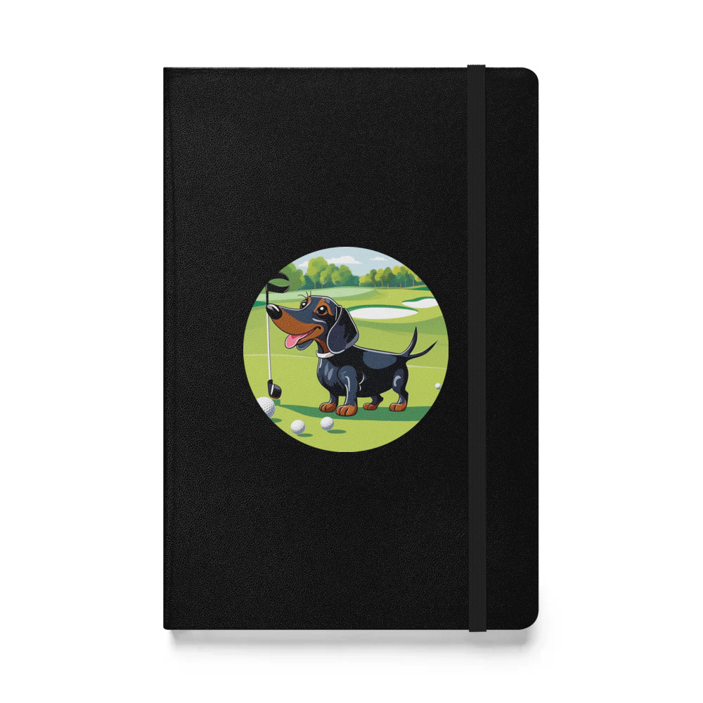 PugMug Custom Black Dachshund Hardcover Bound Notebook