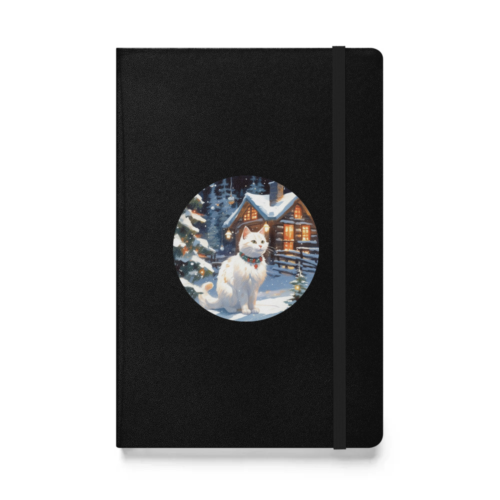 PugMug Custom White Companion Cat Hardcover Bound Notebook