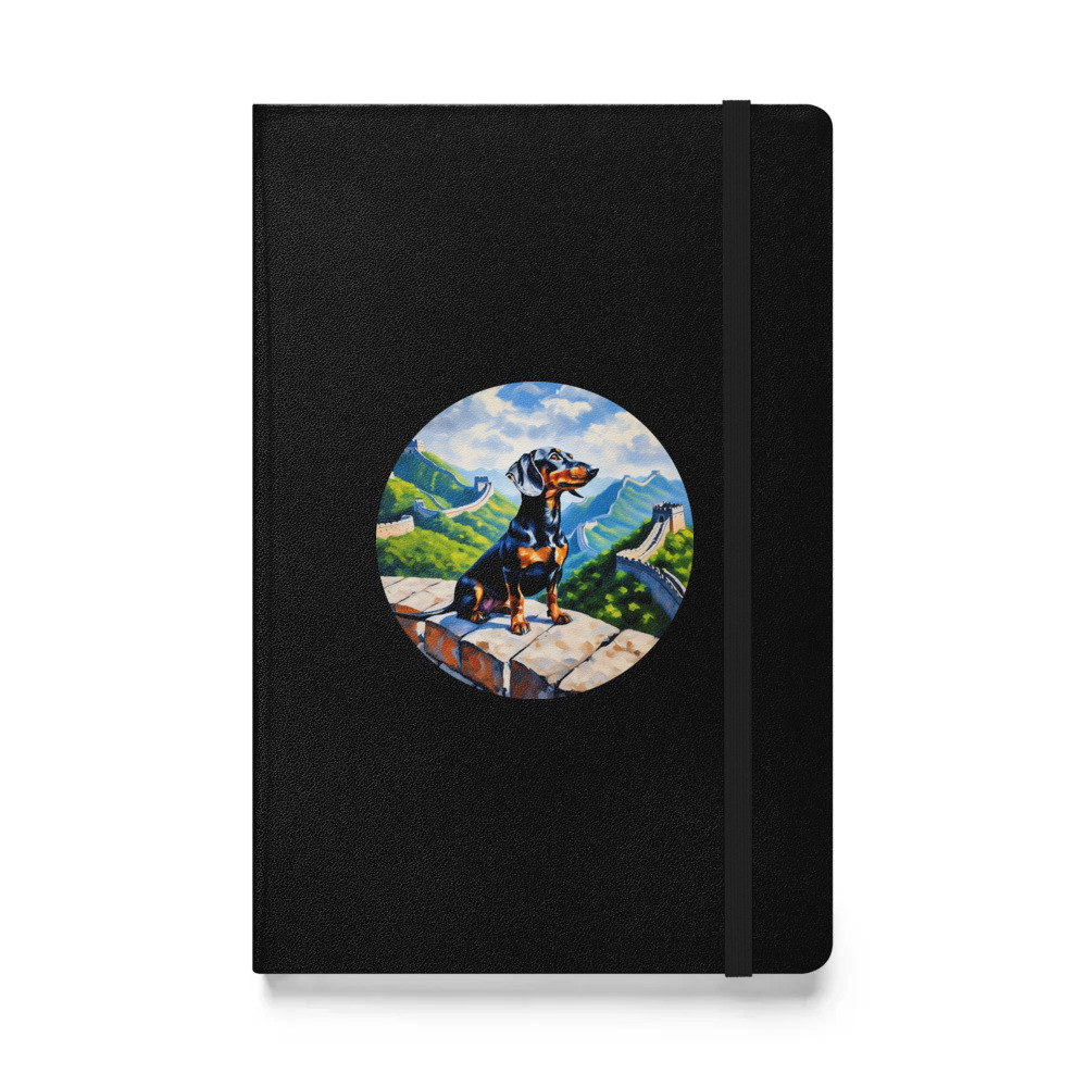 PugMug Custom Black Dachshund Hardcover Bound Notebook