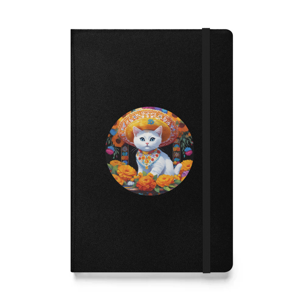 PugMug Custom White Companion Cat Hardcover Bound Notebook