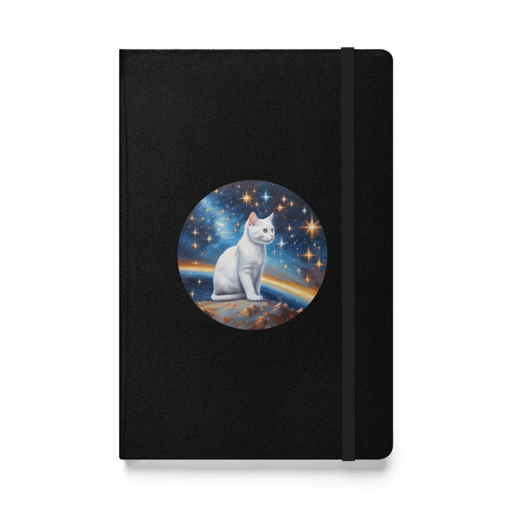 PugMug Custom White Companion Cat Hardcover Bound Notebook