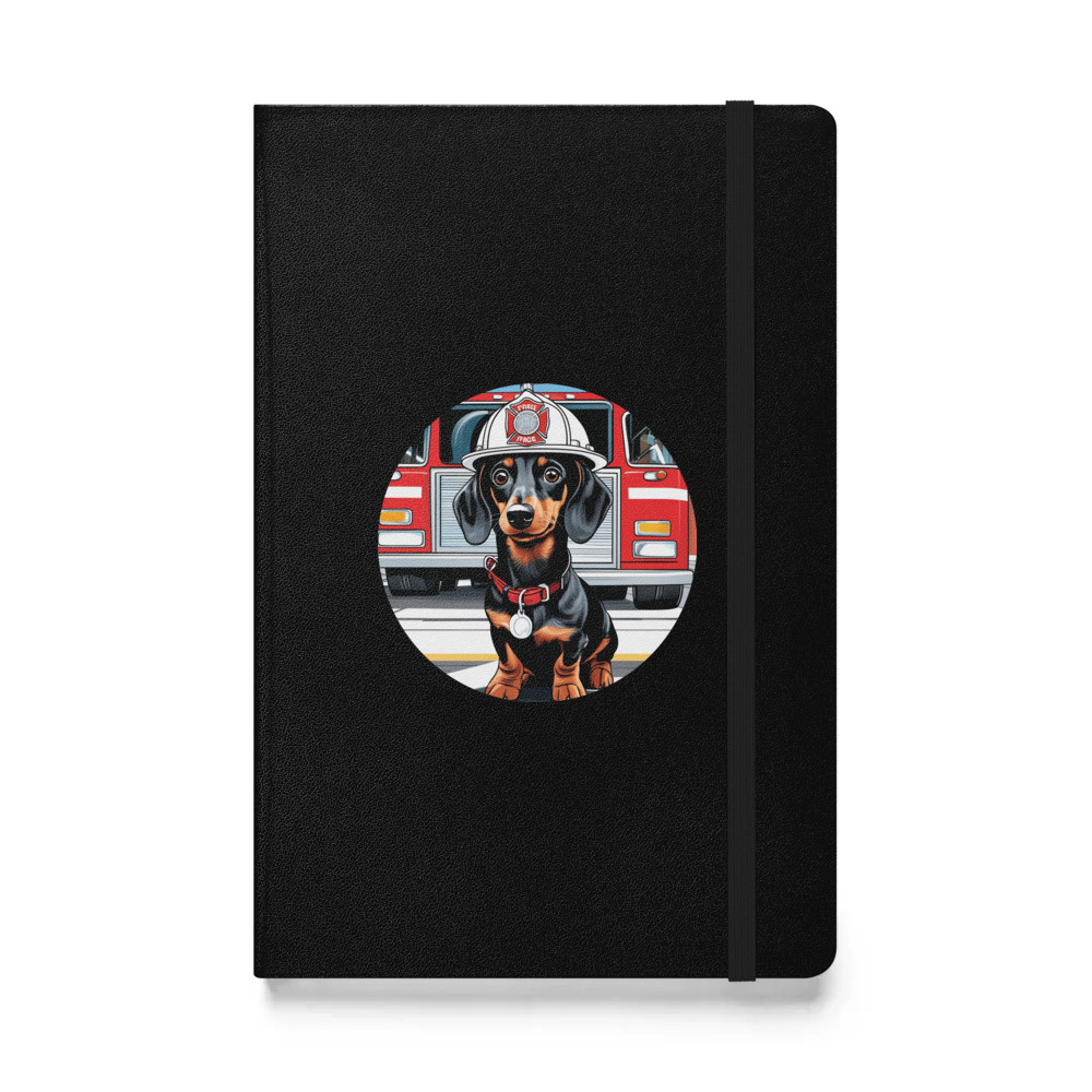 PugMug Custom Black Dachshund Hardcover Bound Notebook