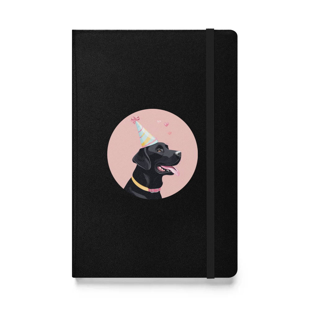 PugMug Custom Black Labrador Retriever Hardcover Bound Notebook