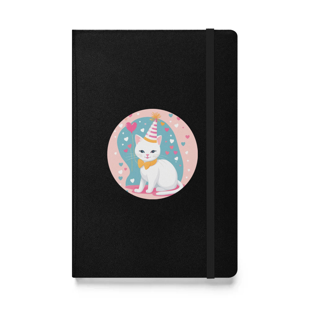 PugMug Custom White Companion Cat Hardcover Bound Notebook