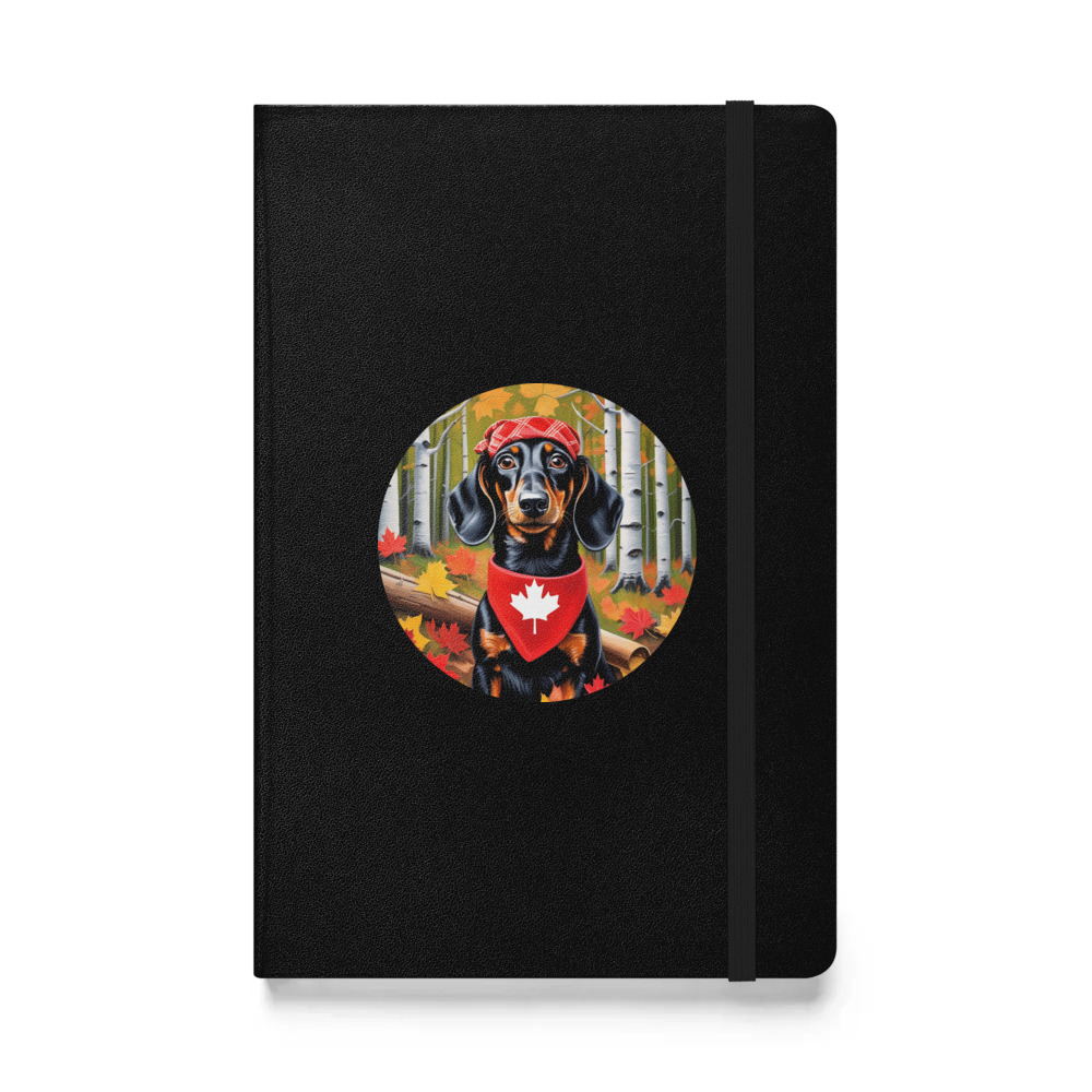 PugMug Custom Black Dachshund Hardcover Bound Notebook