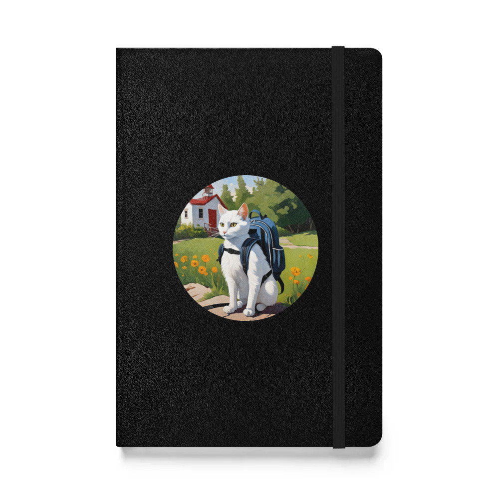 PugMug Custom White Companion Cat Hardcover Bound Notebook