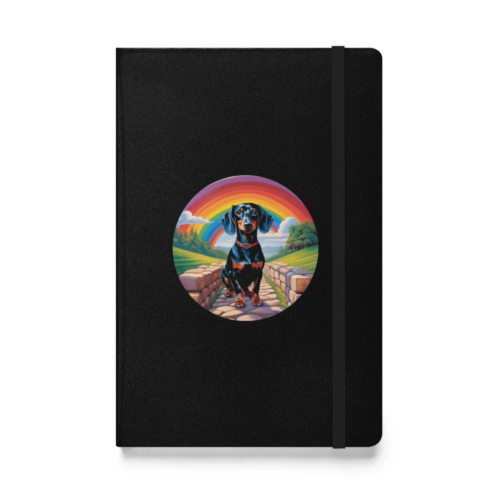 PugMug Custom Black Dachshund Hardcover Bound Notebook