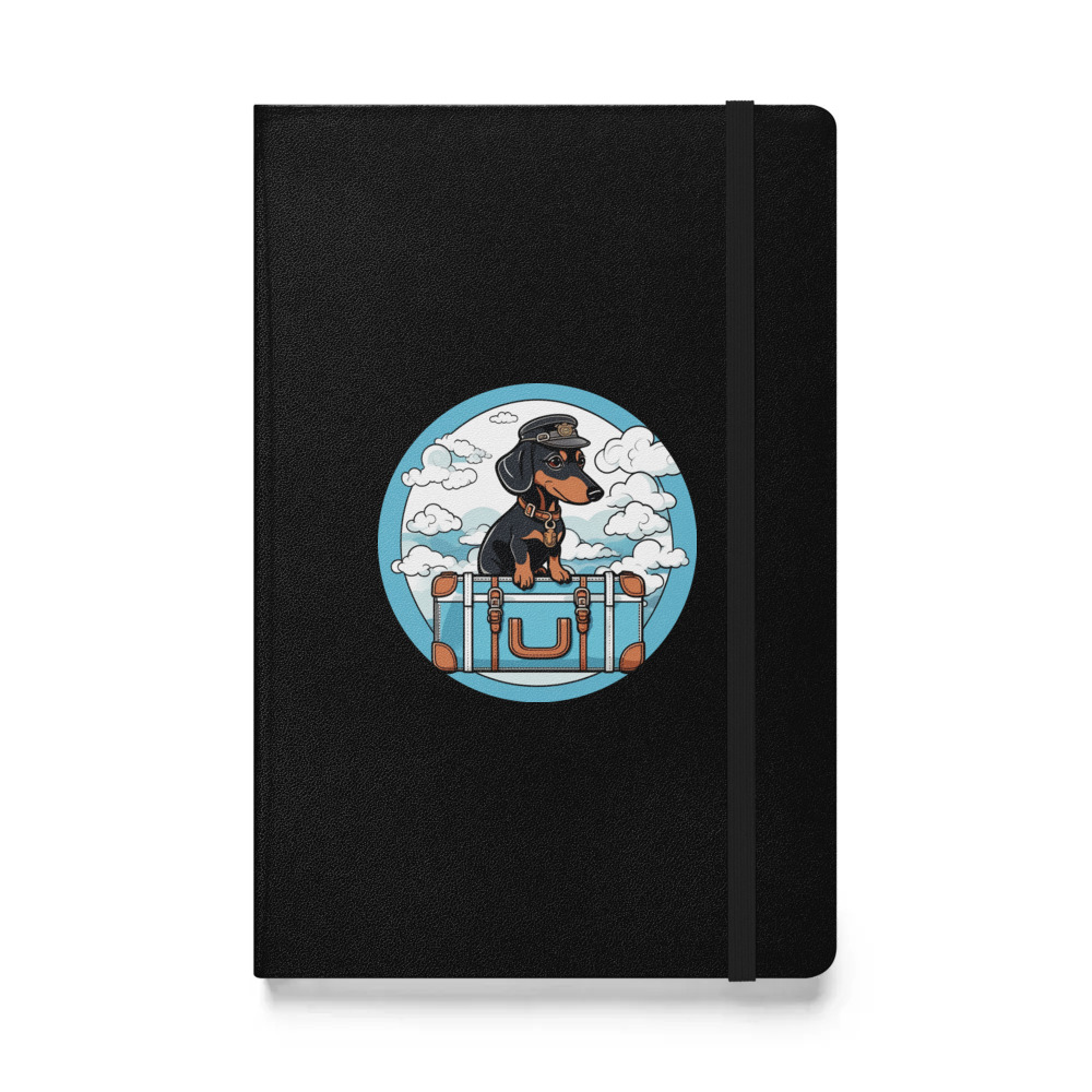 PugMug Custom Black Dachshund Hardcover Bound Notebook