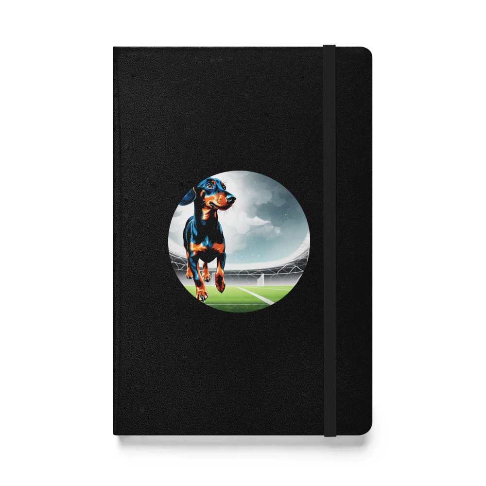 PugMug Custom Black Dachshund Hardcover Bound Notebook
