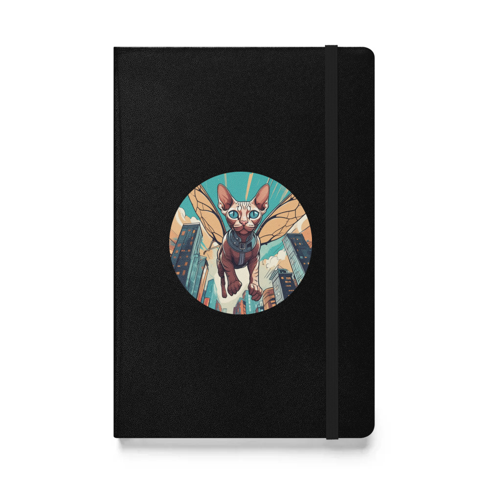 PugMug Custom Tabby Sphynx Cat Hardcover Bound Notebook