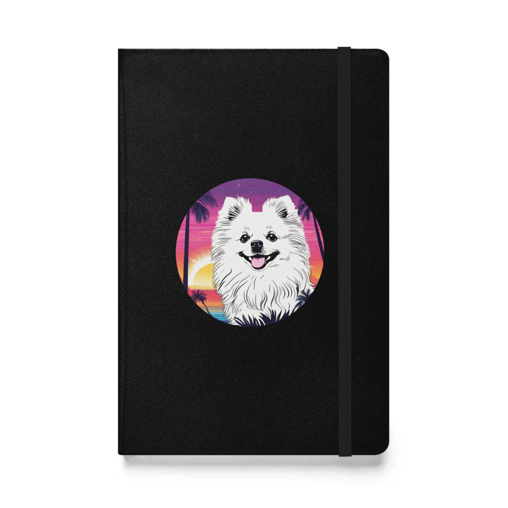 PugMug Custom White Pomeranian Hardcover Bound Notebook