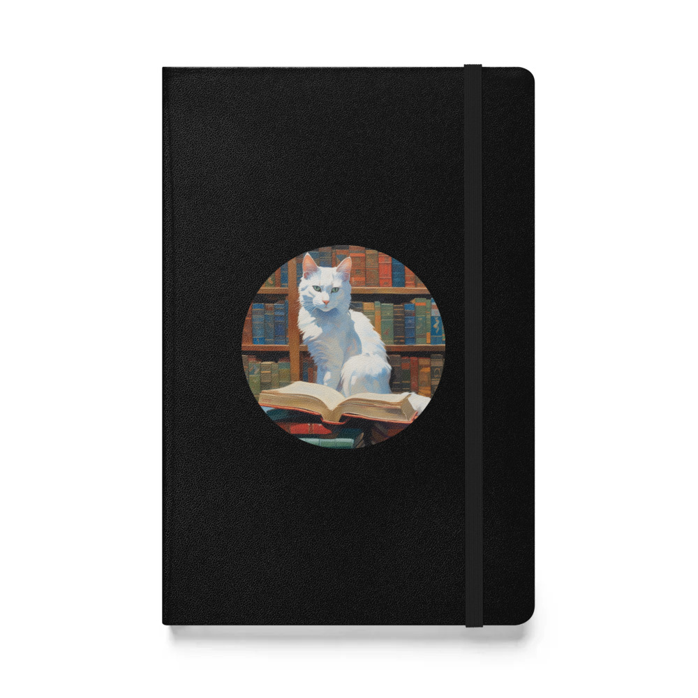 PugMug Custom White Companion Cat Hardcover Bound Notebook