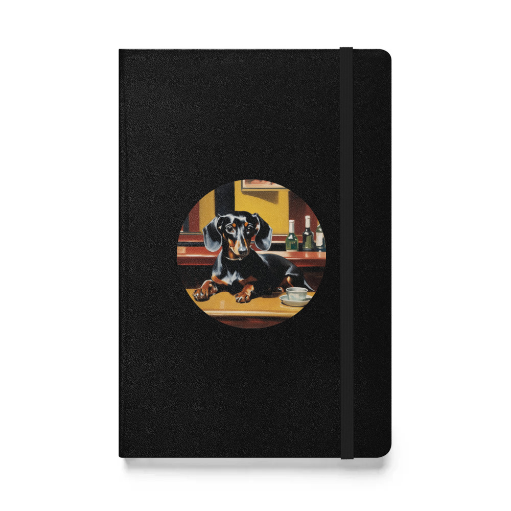 PugMug Custom Black Dachshund Hardcover Bound Notebook