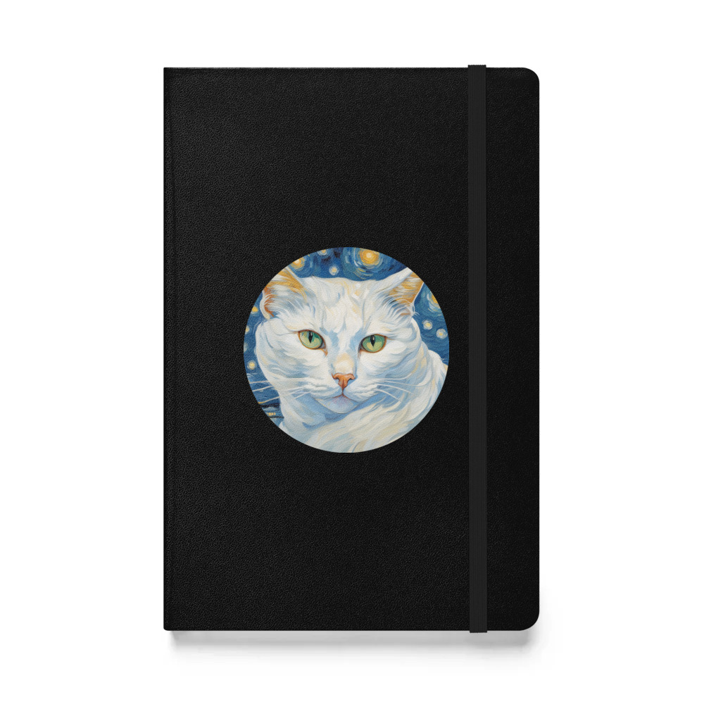 PugMug Custom White Companion Cat Hardcover Bound Notebook