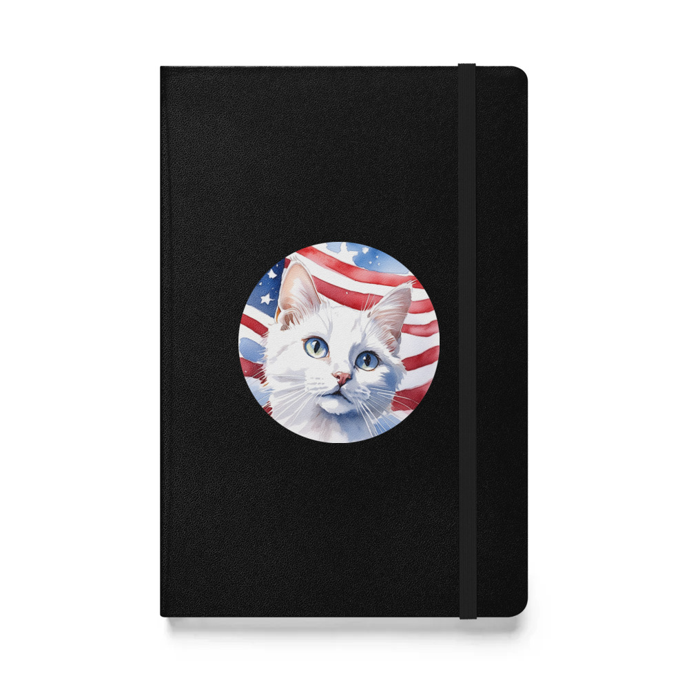PugMug Custom White Companion Cat Hardcover Bound Notebook