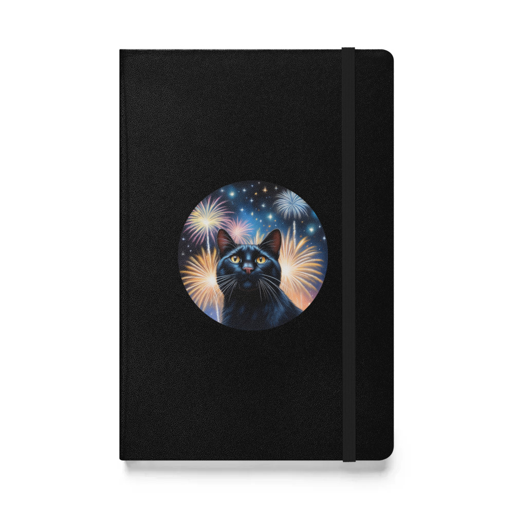 PugMug Custom Black Exotic Cat Hardcover Bound Notebook