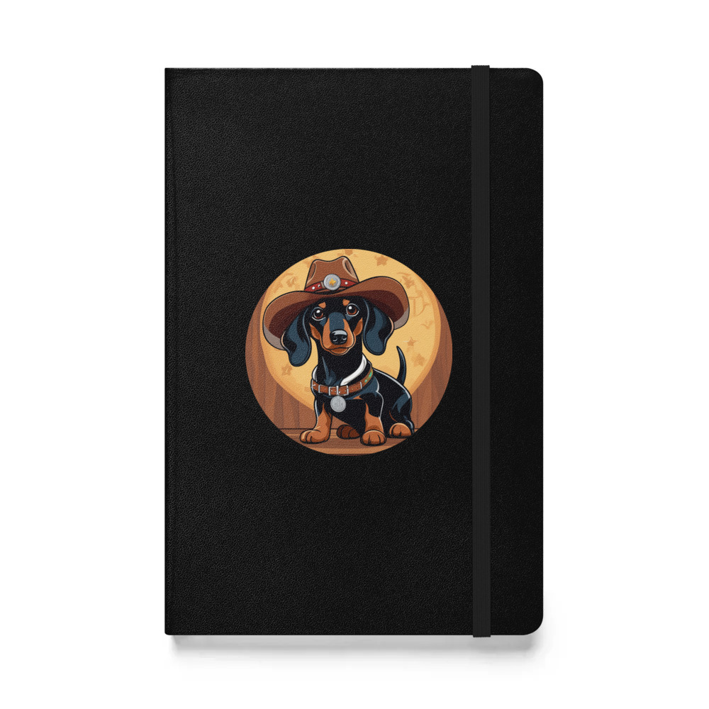 PugMug Custom Black Dachshund Hardcover Bound Notebook