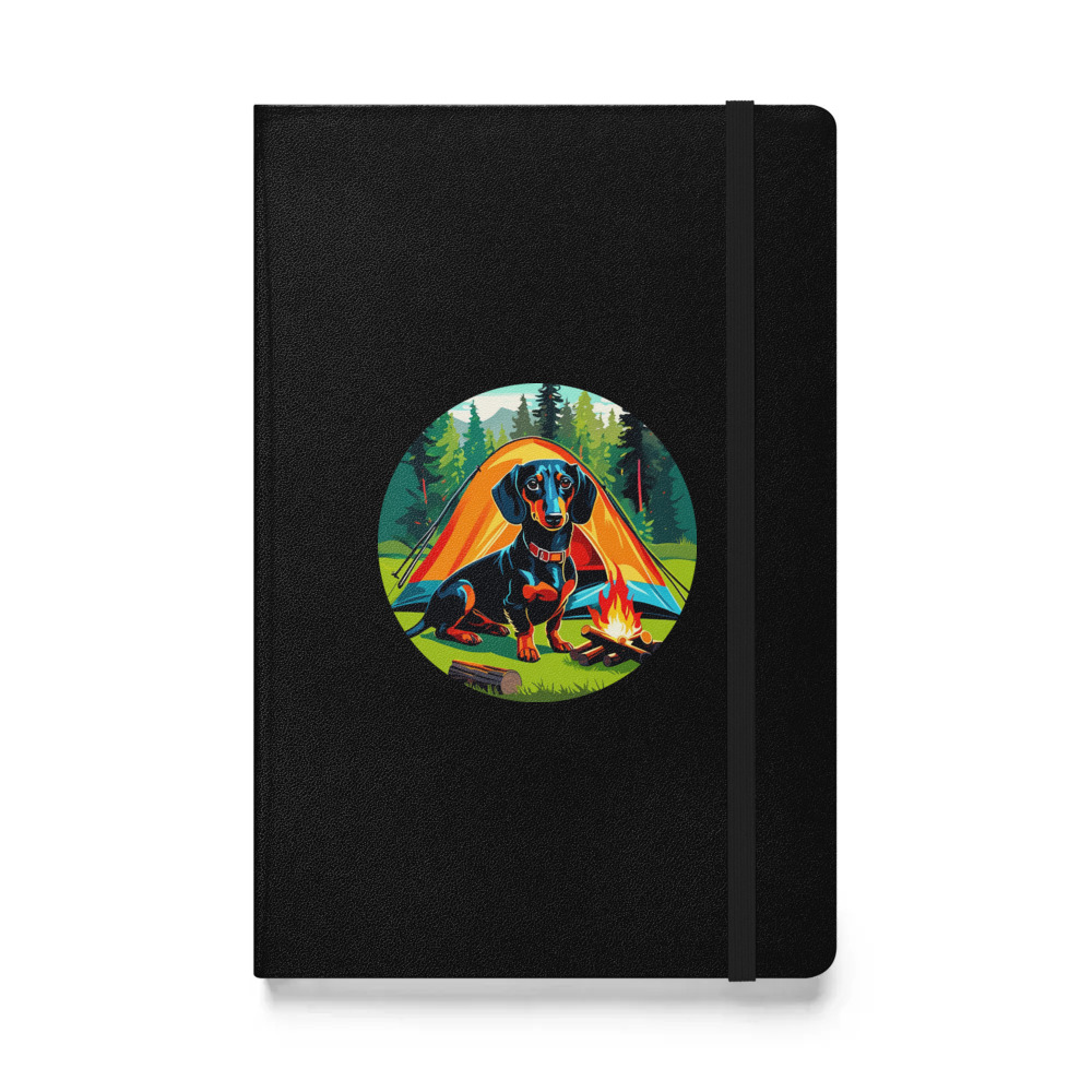 PugMug Custom Black Dachshund Hardcover Bound Notebook