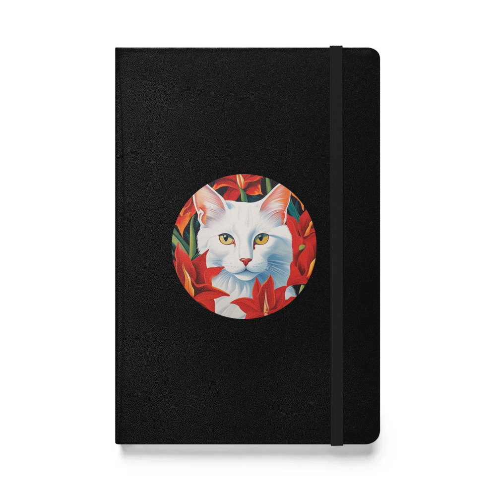 PugMug Custom White Companion Cat Hardcover Bound Notebook