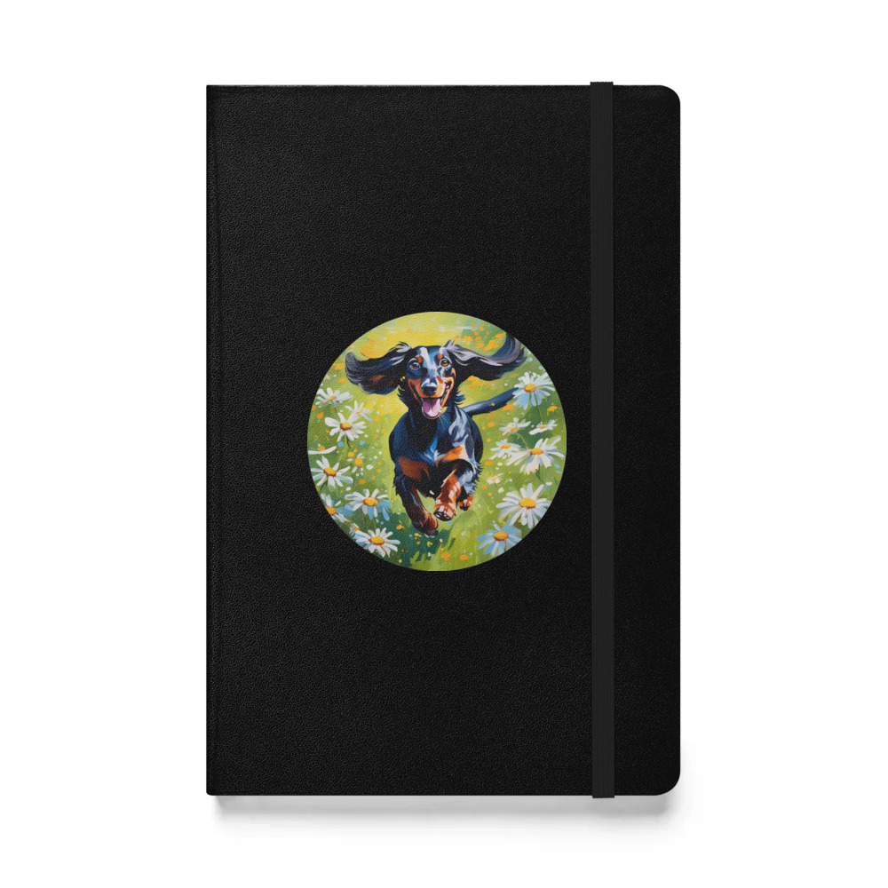 PugMug Custom Black Dachshund Hardcover Bound Notebook