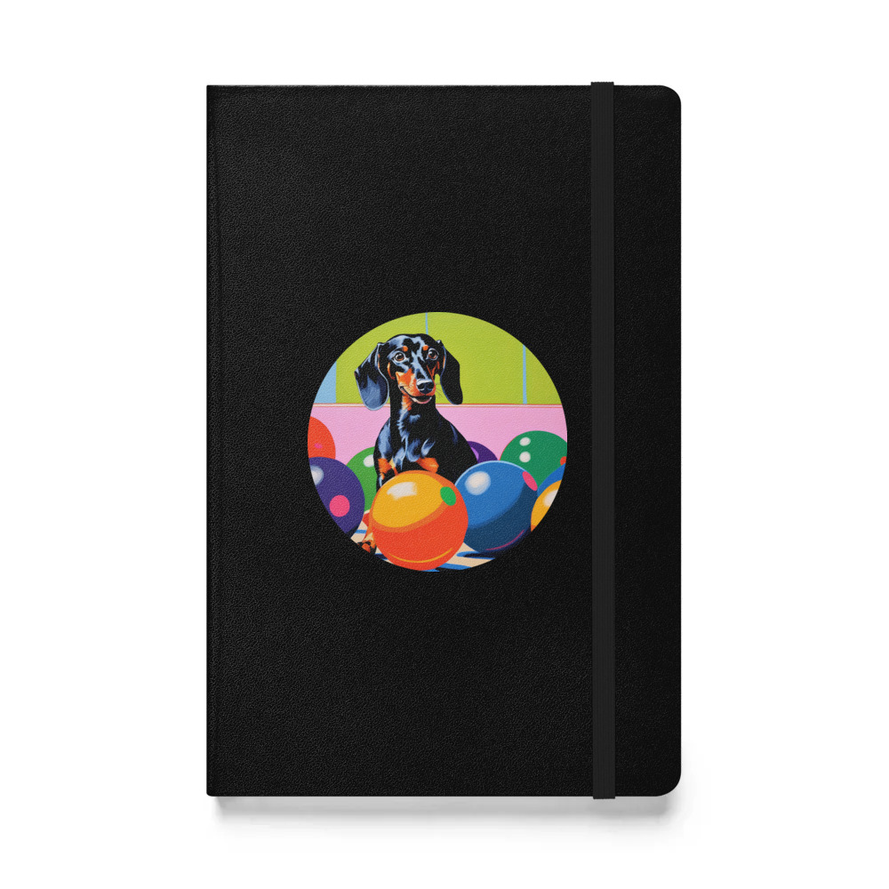 PugMug Custom Black Dachshund Hardcover Bound Notebook