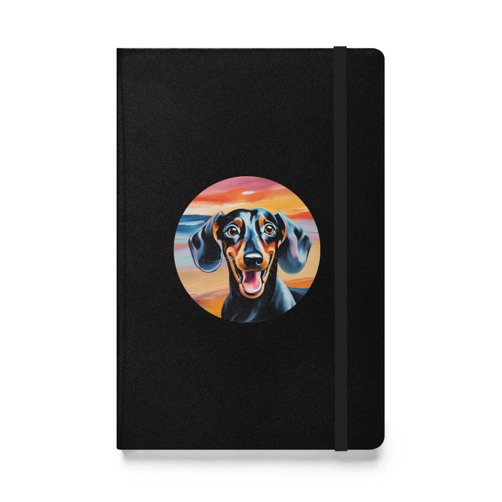 PugMug Custom Black Dachshund Hardcover Bound Notebook