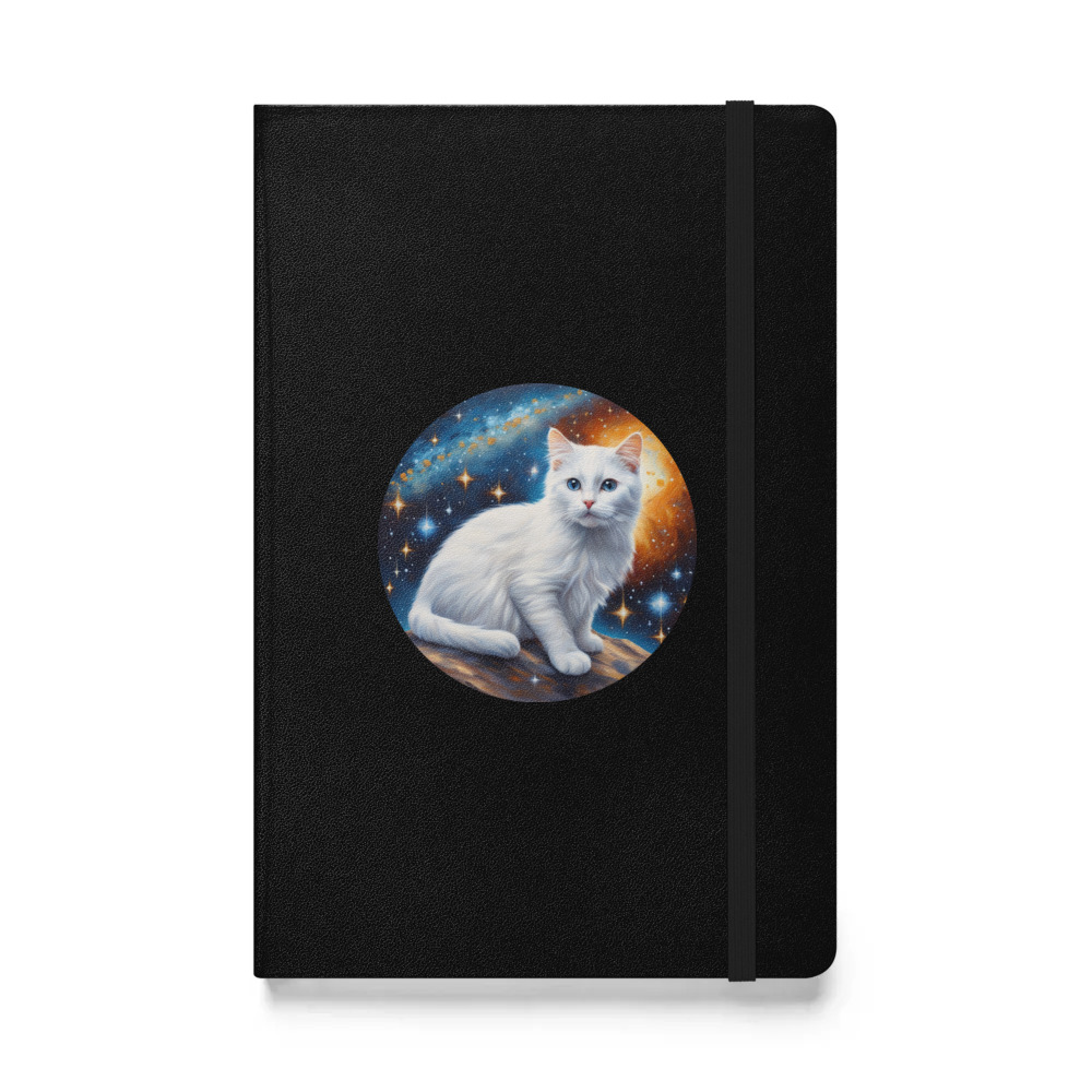 PugMug Custom White Companion Cat Hardcover Bound Notebook