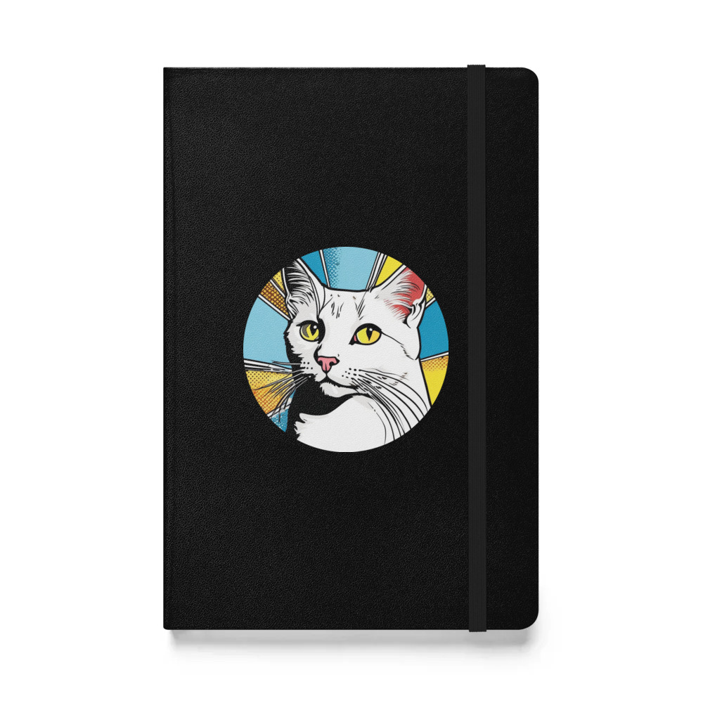 PugMug Custom White Companion Cat Hardcover Bound Notebook