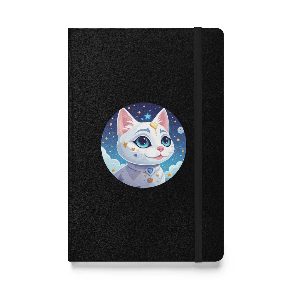 PugMug Custom White Companion Cat Hardcover Bound Notebook
