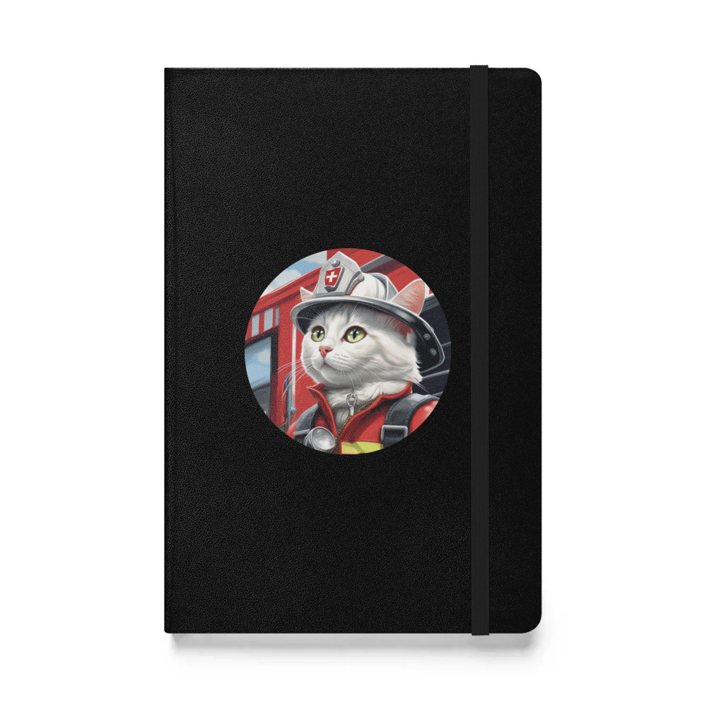 PugMug Custom White Companion Cat Hardcover Bound Notebook