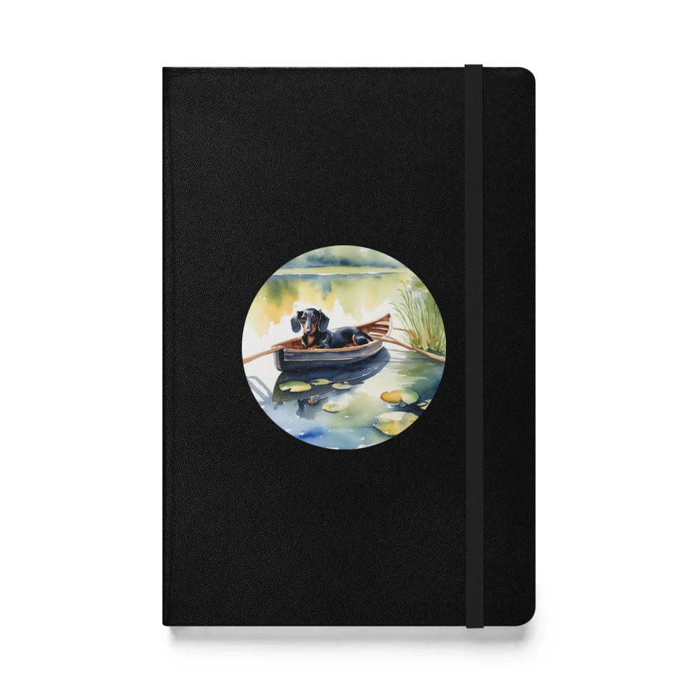 PugMug Custom Black Dachshund Hardcover Bound Notebook
