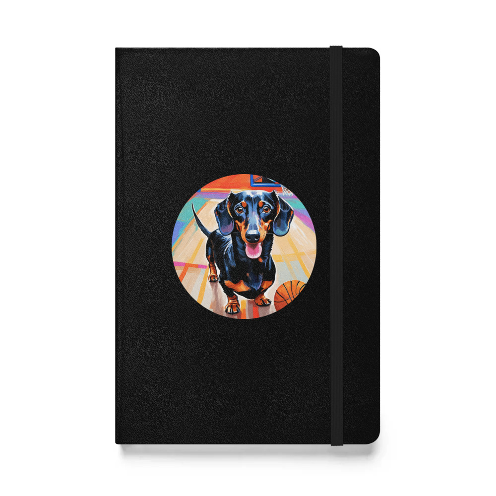 PugMug Custom Black Dachshund Hardcover Bound Notebook